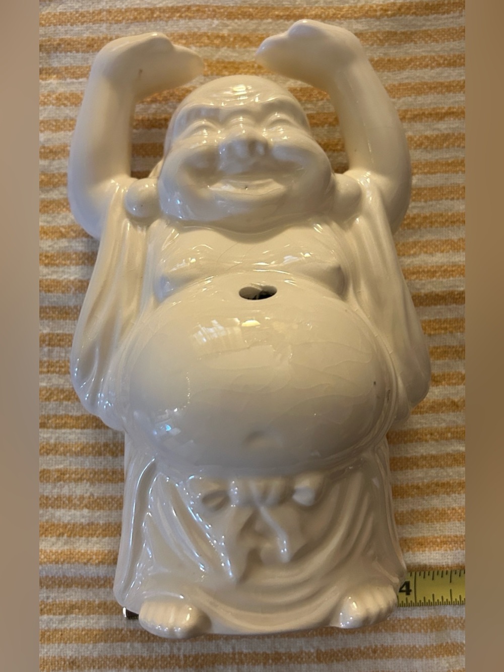 White Ceramic Laughing Buddha